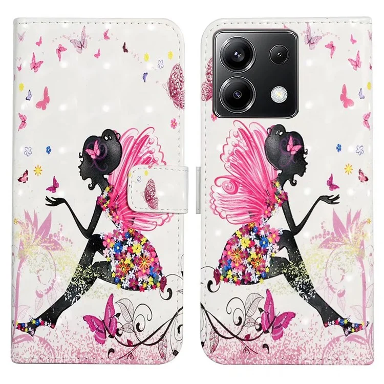 For Xiaomi Poco X6 5G / Redmi Note 13 Pro 5G Case 3D Creative Pattern PU Leather Stand Phone Cover - Girl