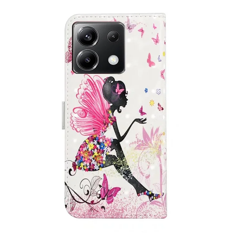For Xiaomi Poco X6 5G / Redmi Note 13 Pro 5G Case 3D Creative Pattern PU Leather Stand Phone Cover - Girl