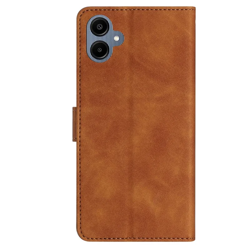 For Samsung Galaxy A06 4G Case Imprinted Butterfly Leather Wallet Phone Cover - Brown