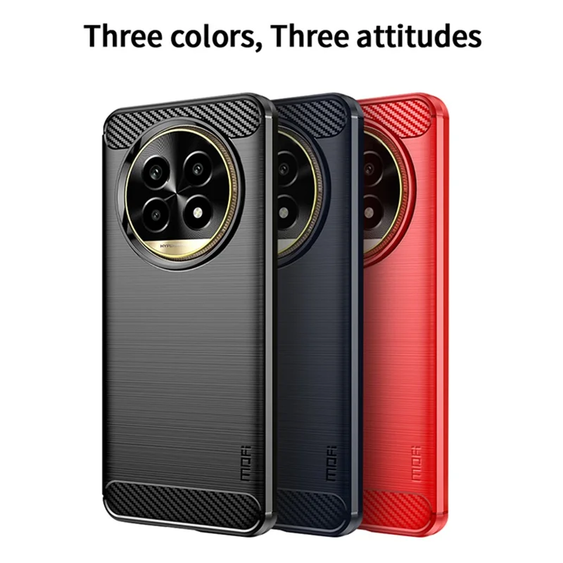 MOFI JK TPU Series-1 Para Realme 13 Pro+ 5G / 13 Pro 5G Case de Fibra de Carbono Textura TPU Soft Phone Cover - Azul
