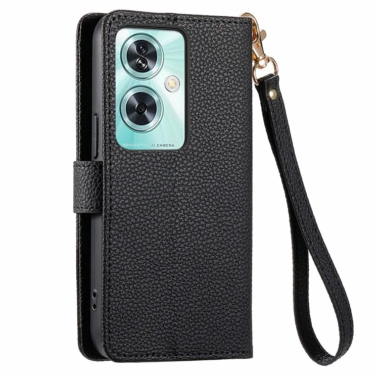 For OnePlus Nord N30 SE 5G Case RFID Blocking Zipper Pocket Leather Wallet Phone Cover - Black