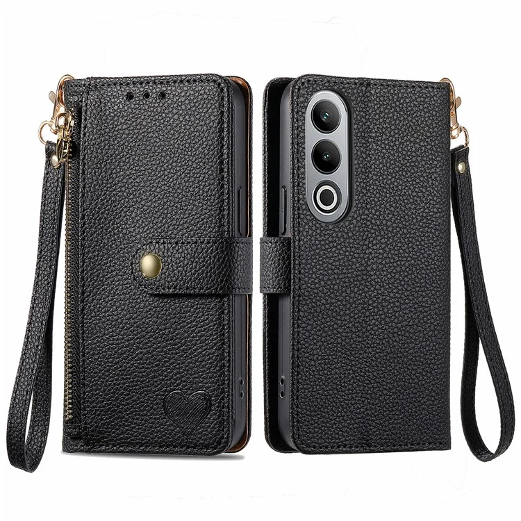 Для OnePlus Nord CE4 5G Case RFID Блокирующая на Молнии на Сайте Кожаная Кожаная Крышка Кожа - Черный