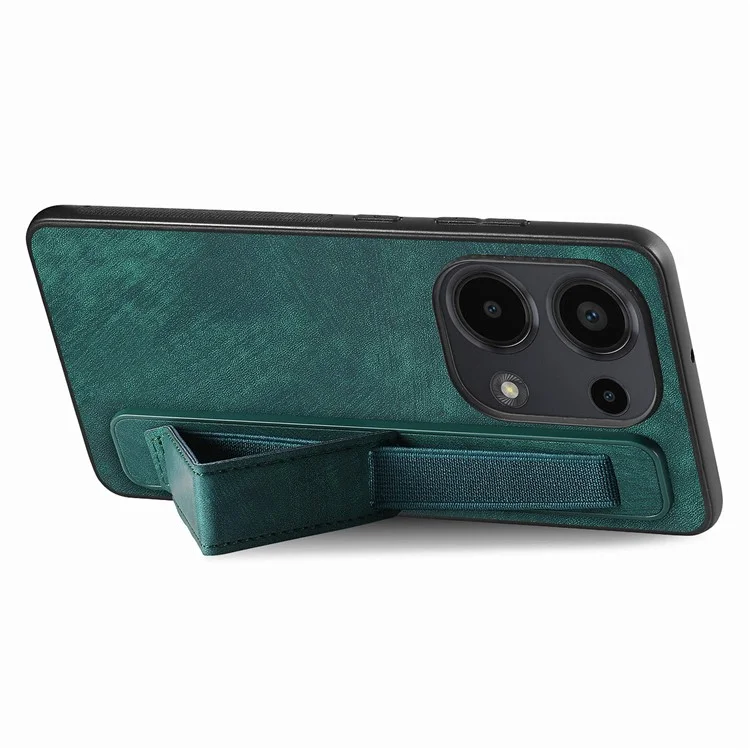 D11 Для Xiaomi Poco M6 Pro 4G / Redmi Note 13 Pro 4G Case Bristand Leather + Tpu Phone Cover - Зеленый
