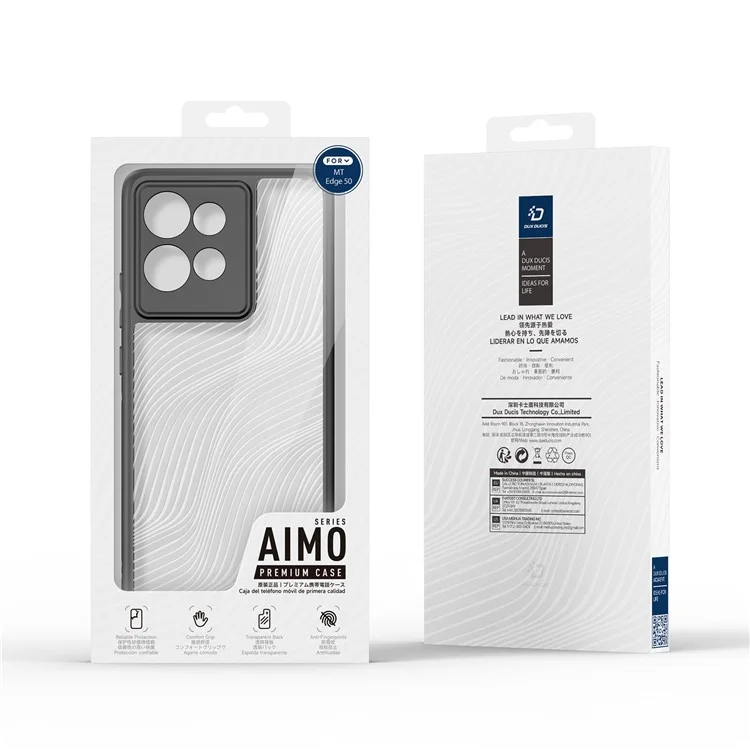 Dux Ducis Aimo -serie Für Motorola Edge 50 5G Hülle TPU+PC Matte Telefonabdeckung (reichweite Zertifizierung) - Schwarz