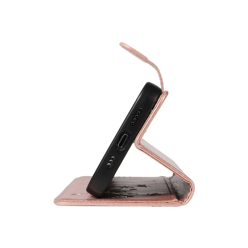Para Realme 13 Pro 5G / 13 Pro+ 5G / P1 Pro 5G / 12 Pro 5G / 12 Pro+ 5G Case Patrón de Flores PU Cuero de Cuero Cover - Oro Rosa