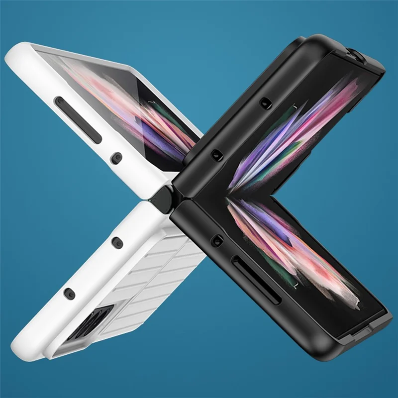 Para Samsung Galaxy Z Fold4 5g Caixa à Prova de Choque da Caixa Anti-queda do Telefone Celular PC Hard PC Com Tampa da Câmera Deslizante - Céu Azul
