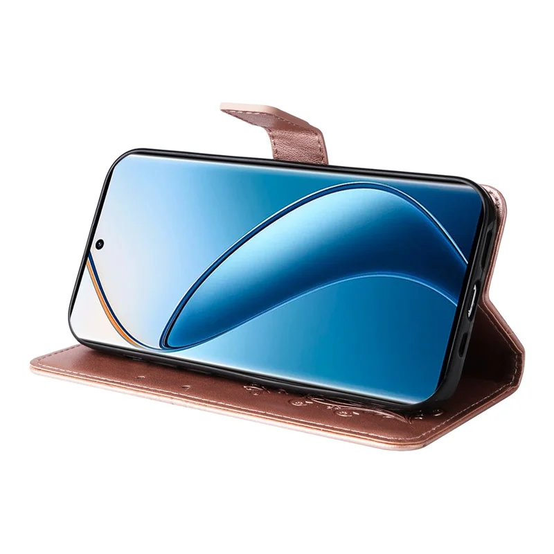 KT Implinting Flower Series-2 Для Realme 13 Pro 5G / 13 Pro+ 5g / P1 Pro 5g / 12 Pro 5G / 12 Pro+ 5G Case Case Butterfly Leather Phone Cover - Розовое Золото