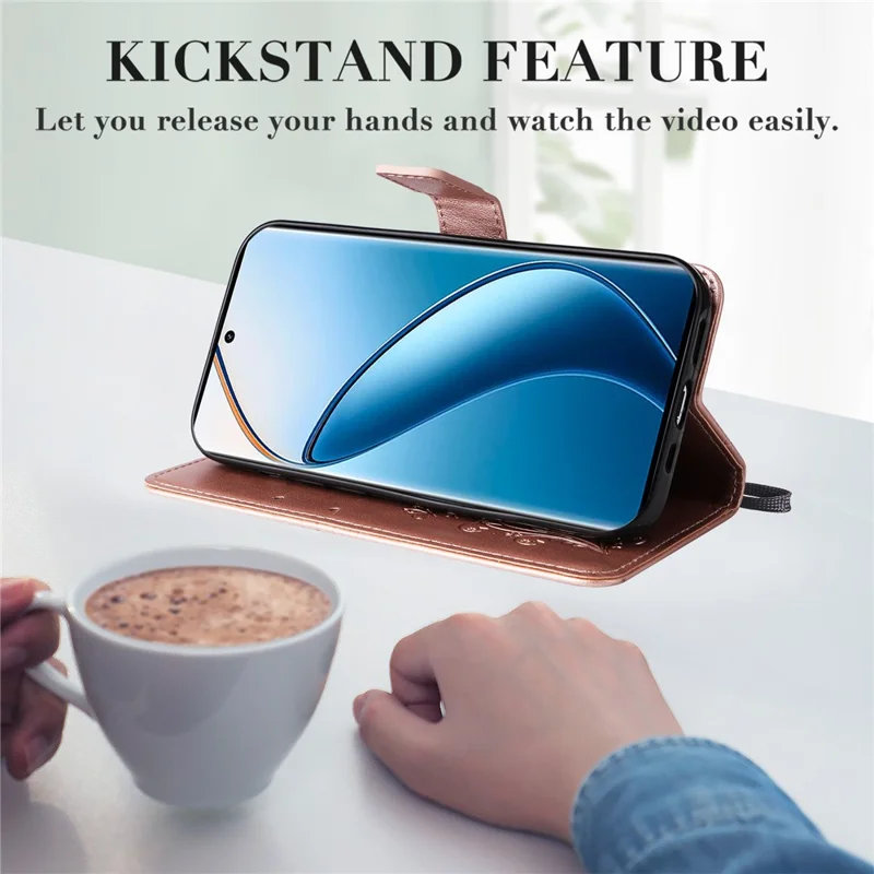 KT Implinting Flower Series-2 Для Realme 13 Pro 5G / 13 Pro+ 5g / P1 Pro 5g / 12 Pro 5G / 12 Pro+ 5G Case Case Butterfly Leather Phone Cover - Розовое Золото