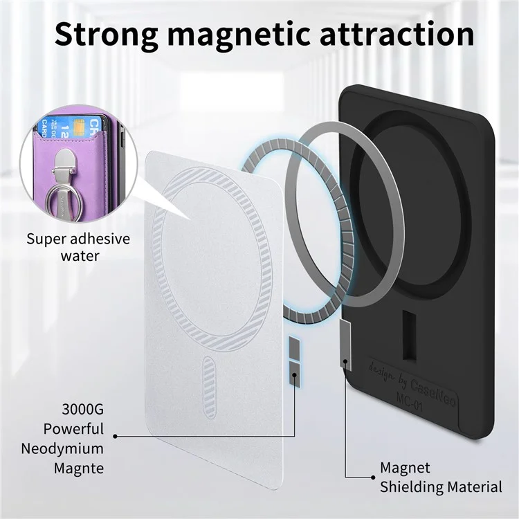 Per Iphone 16 Pro Case Compatibile Con la Copertura MagSafe Skin-Touch Con Cavalletto Della Borsa Per Carte - Viola