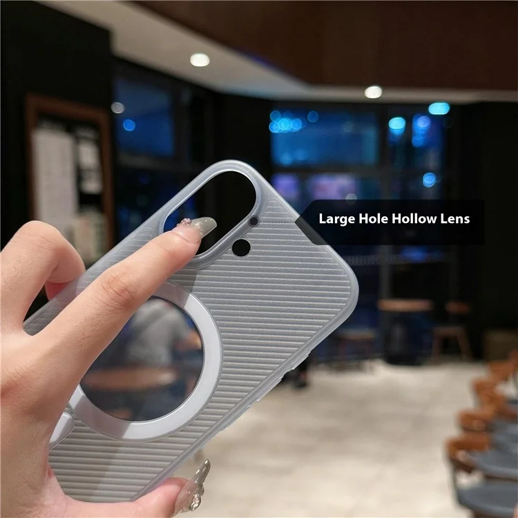 Pour L'iphone 16 Compatible Avec Magsafe Matte PP Ultra-Thin Phone Cover - Bleu Transparent