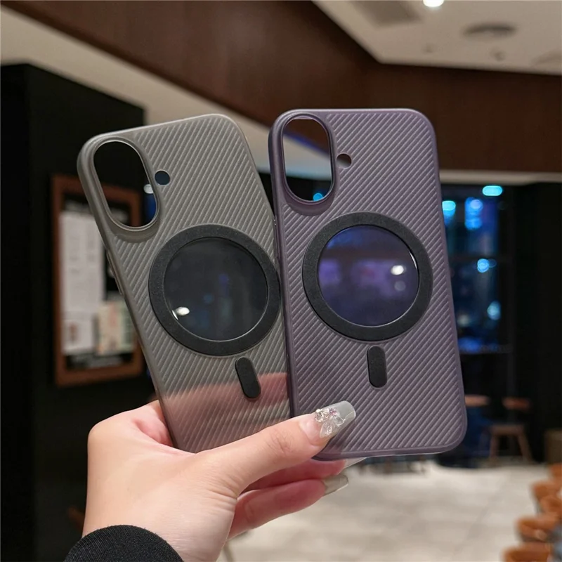 For iPhone 16 Case Compatible with MagSafe Matte PP Ultra-Thin Phone Cover - Transparent Black