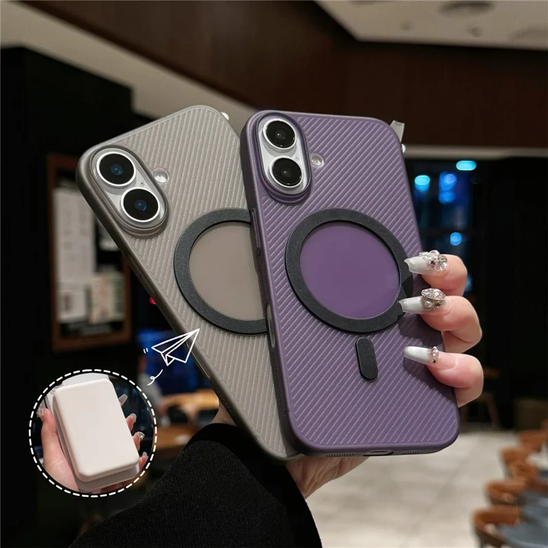 For iPhone 16 Case Compatible with MagSafe Matte PP Ultra-Thin Phone Cover - Transparent Black