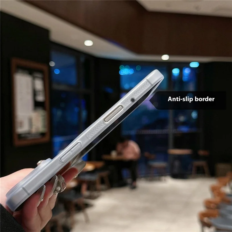 For iPhone 16 Case Compatible with MagSafe Matte PP Ultra-Thin Phone Cover - Transparent Black