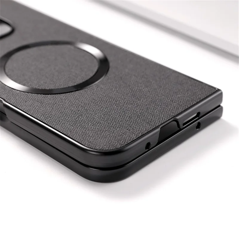 For Google Pixel 9 Pro Fold 5G Case Drop-Proof PC+Cloth Back Phone Cover Magnetic Case - Purple