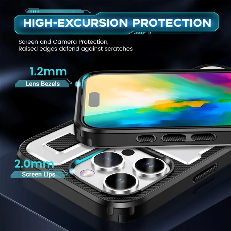 Para Iphone 16 Pro Max Case TPU+PC Tepling Cubierta Con Correa de la Silicone - Blanco