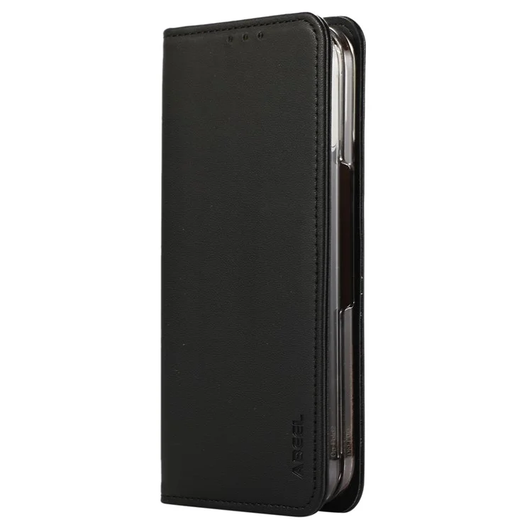 Чехол ABEEL для телефона Google Pixel 9 Pro Fold 5G с технологией RFID Blocking, кожаный флип-чехол - черный