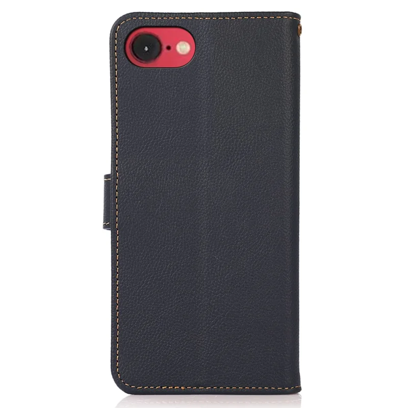 Khazneh Para Iphone SE (2024) Case de la Billetera de Cuero de Vaca Genuina Cubierta Telefónica - Azul