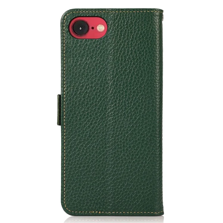 Khazneh Para Iphone SE (2024) Case de Teléfonos Bloqueo de Tapa de Cuero de Vaca Genuina - Verde