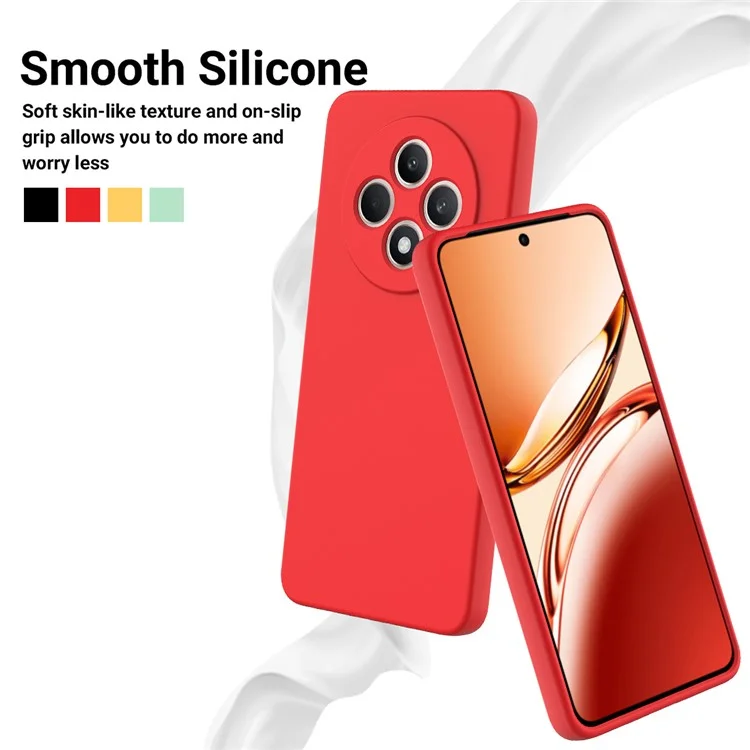 Для Oppo F27 5G Case Жидкий Силиконовый Телефона Против Скребки с Ручным Ремешком - Красный