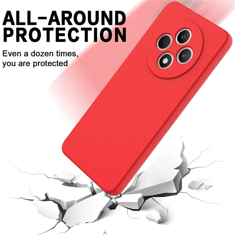 Для Oppo F27 5G Case Жидкий Силиконовый Телефона Против Скребки с Ручным Ремешком - Красный