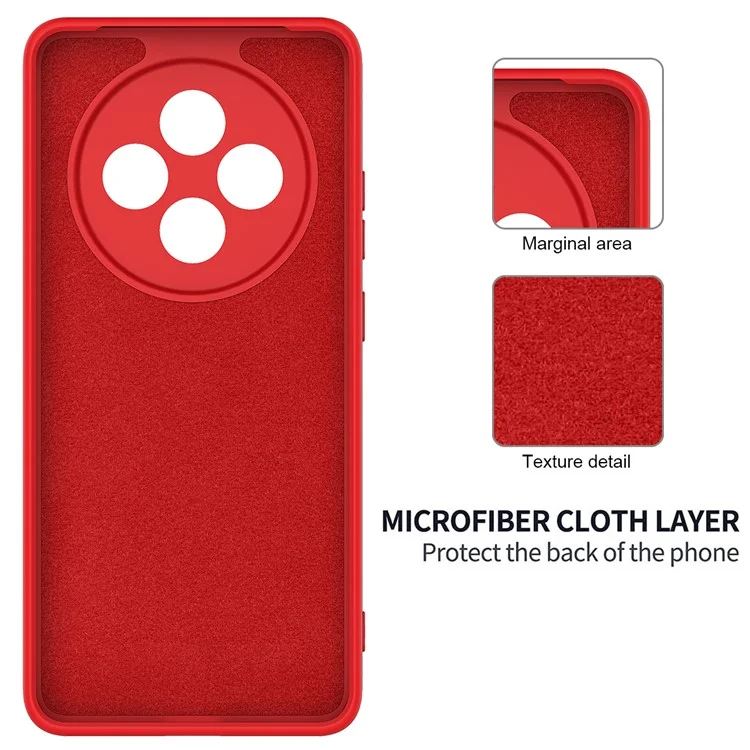 Для Oppo F27 5G Case Жидкий Силиконовый Телефона Против Скребки с Ручным Ремешком - Красный