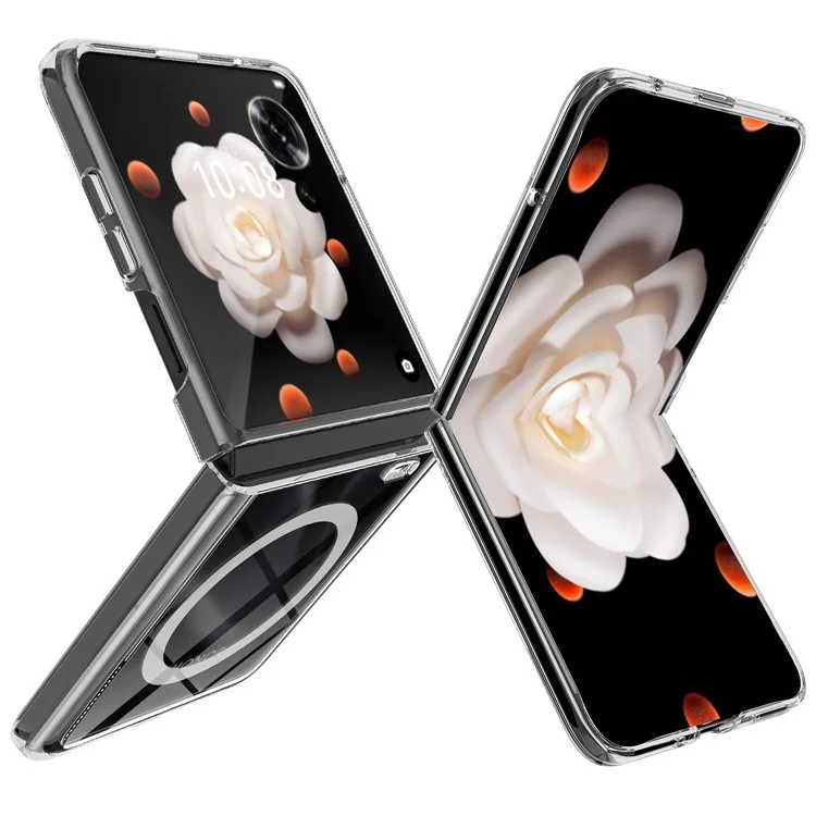 Capa 5G For Honor Magic V Flip Compatível com MagSafe Capa de Telefone TPU+Acrílico Transparente