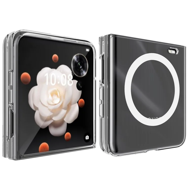 Capa 5G For Honor Magic V Flip Compatível com MagSafe Capa de Telefone TPU+Acrílico Transparente