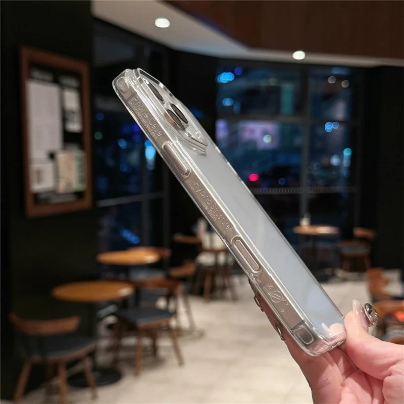 Para Iphone 16 Pro Max Case Tpu+viaje de Teléfono Claro de Vidrio Templado - Blanco Transparente