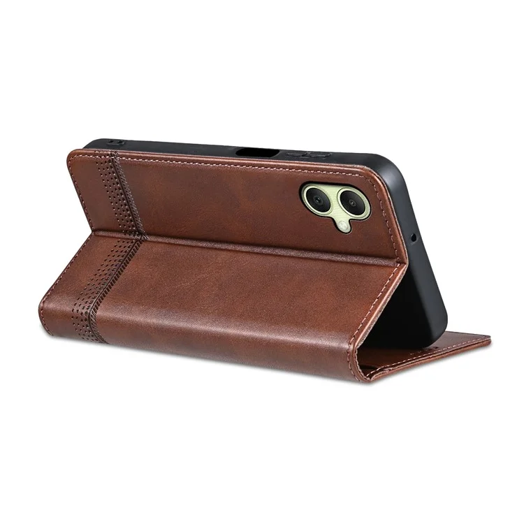 AZNS Pour Samsung Galaxy A06 Étui à la Vache Texture PU Couver Wallet en Cuir - Café