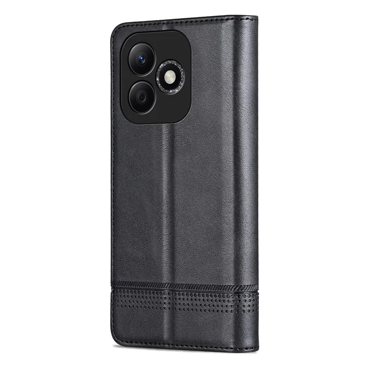 Azns For Honor X60i 5G Case Cowful Wardhet Porthet Cover Del Portafoglio PU - Nero