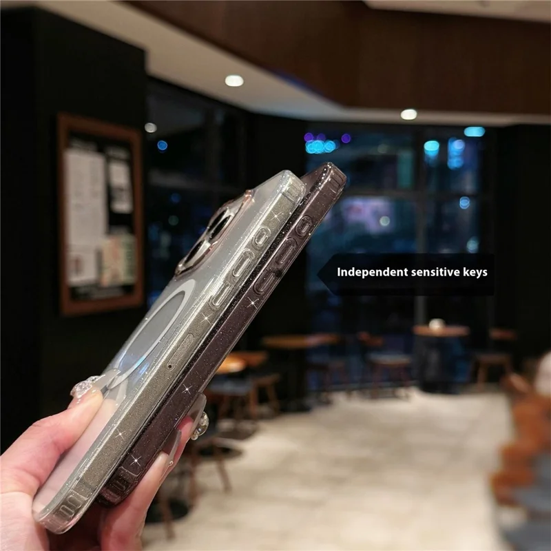 For iPhone 16 Pro Max Case Compatible with MagSafe PC+TPU+Acrylic Anti-Drop IMD Phone Cover - White