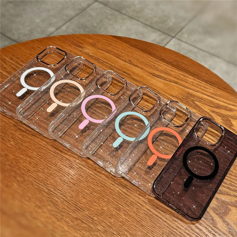 For iPhone 16 Pro Max Case Compatible with MagSafe PC+TPU+Acrylic Anti-Drop IMD Phone Cover - White