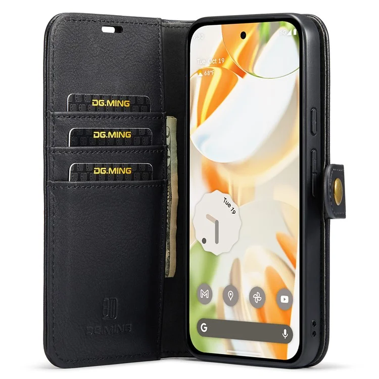 DG.MING per Google Pixel 9 / 9 Pro Case Custodia in pelle divisibile staccabile - Nero