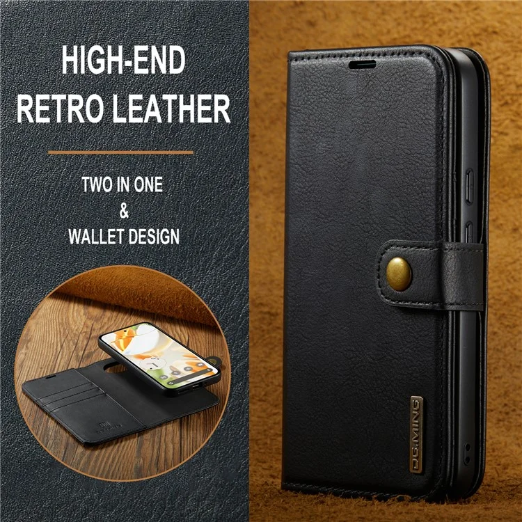DG.MING per Google Pixel 9 / 9 Pro Case Custodia in pelle divisibile staccabile - Nero