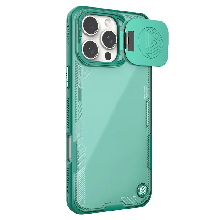 NILLKIN Iceblade Prop for iPhone 16 Pro Case PC+TPU Phone Shell with Lens Cover Kickstand - Green