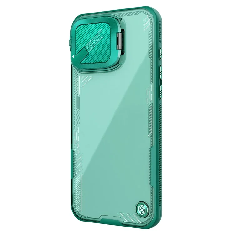 NILLKIN Iceblade Prop for iPhone 16 Pro Case PC+TPU Phone Shell with Lens Cover Kickstand - Green