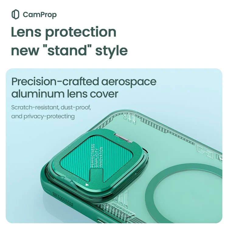 NILLKIN Iceblade Prop Magnetic Series For iPhone 16 Pro Case Compatible with MagSafe PC+TPU Phone Cover Slide Lens Lid - Verde