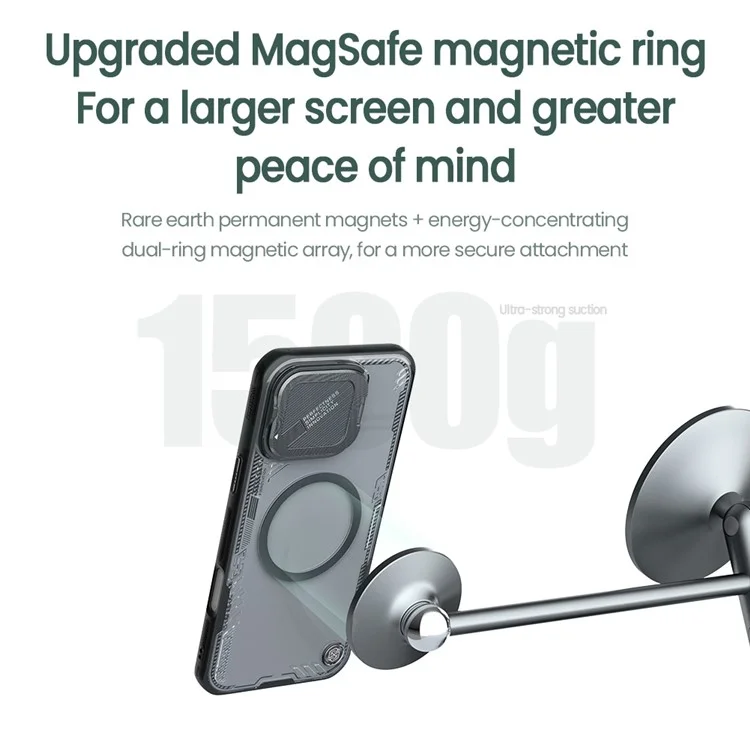 NILLKIN Iceblade Prop Magnetic Series For iPhone 16 Pro Case Compatible with MagSafe PC+TPU Phone Cover Slide Lens Lid - Verde