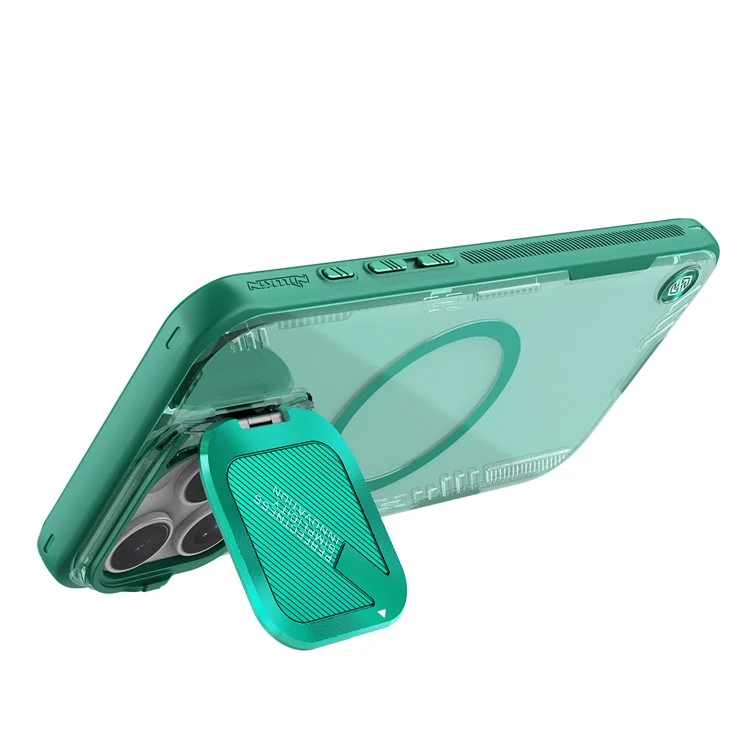 NILLKIN Iceblade Prop Magnetic Series For iPhone 16 Pro Case Compatible with MagSafe PC+TPU Phone Cover Slide Lens Lid - Verde