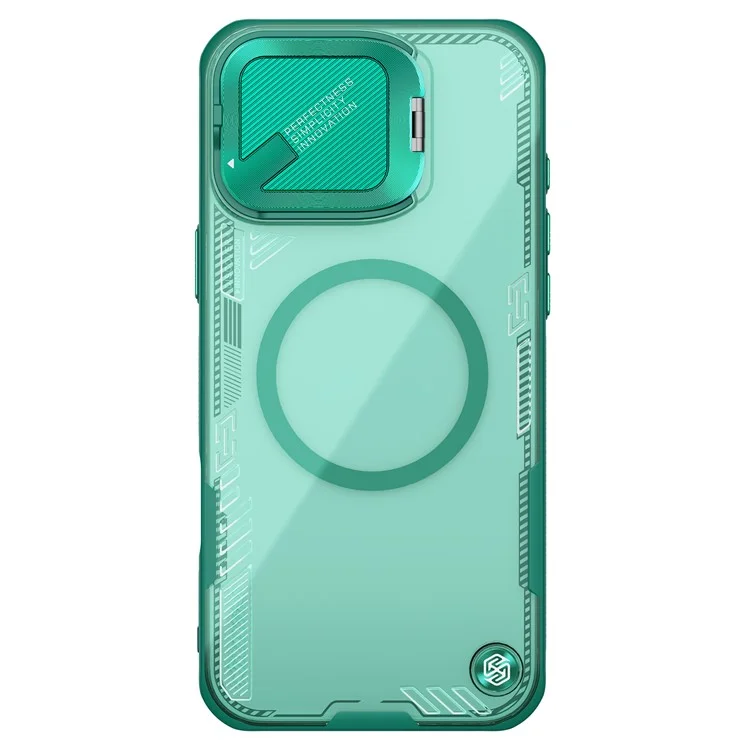 NILLKIN Iceblade Prop Magnetic Series For iPhone 16 Pro Case Compatible with MagSafe PC+TPU Phone Cover Slide Lens Lid - Verde