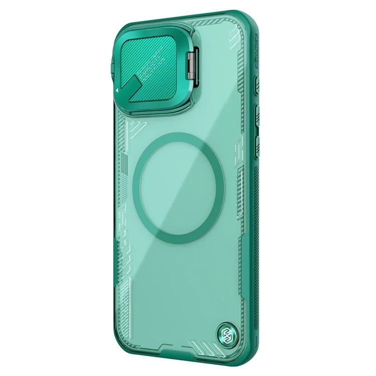 NILLKIN Iceblade Prop Magnetic Series For iPhone 16 Pro Case Compatible with MagSafe PC+TPU Phone Cover Slide Lens Lid - Verde