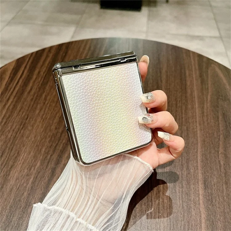 For Huawei nova Flip 5G Case Hinge Protection Leather+PC Rhinestone Phone Cover