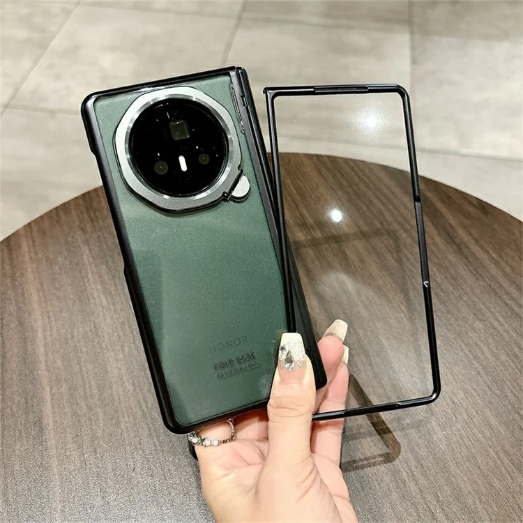 Pour Honor Magic V3 5G Étui Lentille Cadre Support Électrolytique PC Étui Transparent pour Téléphone