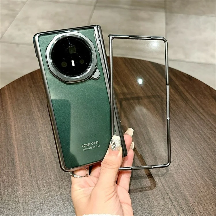 Pour Honor Magic V3 5G Étui Lentille Cadre Support Électrolytique PC Étui Transparent pour Téléphone