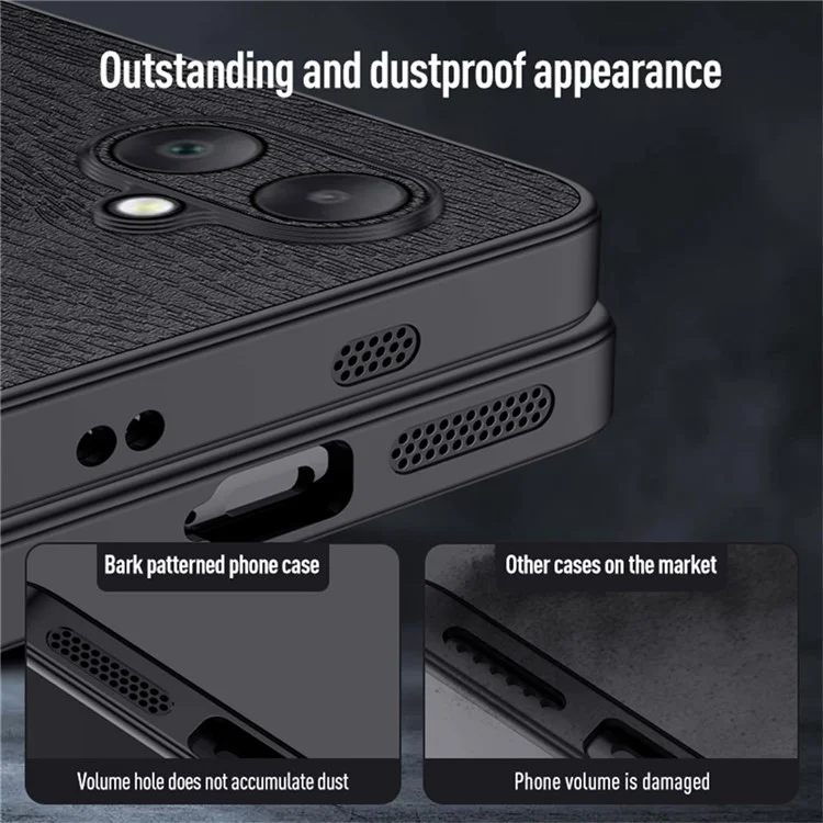 Для Samsung Galaxy A06 Case Wood Texture PU - Коричневый