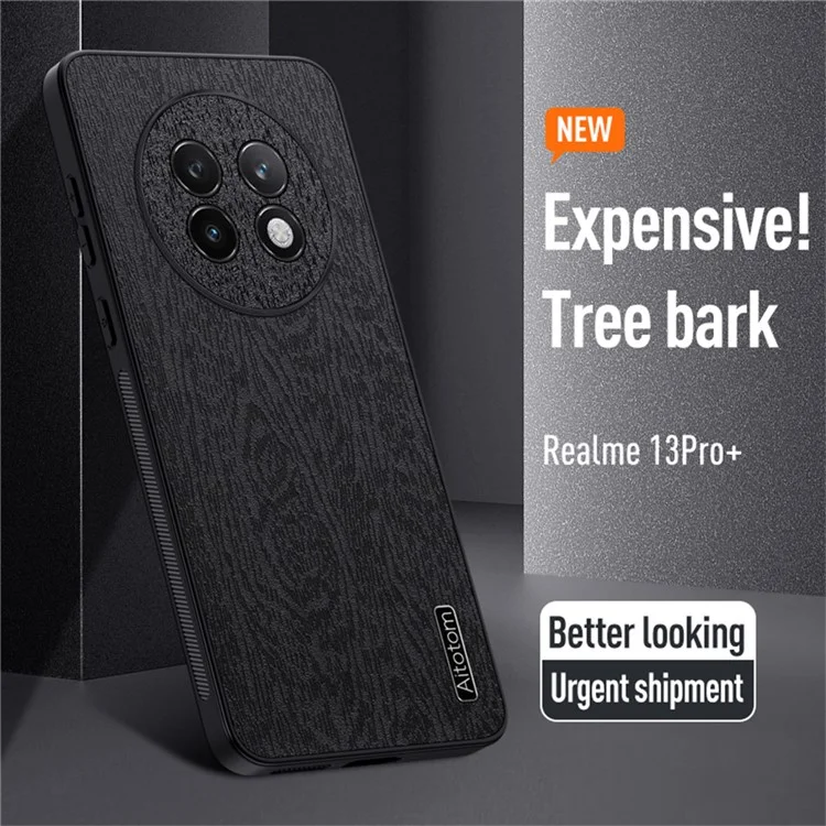 Per Realme 13 Pro+ 5G Case Texture Wood Texture pc Rivestito Pc+ Tpu Pc+ Tpu - Marrone