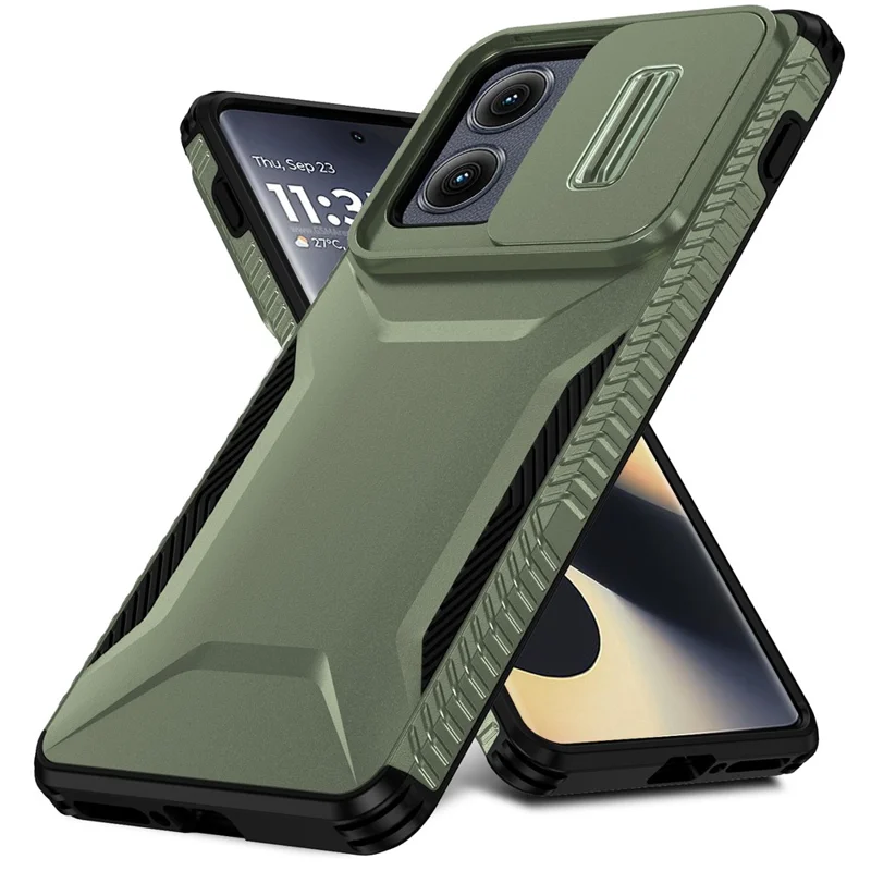 For Motorola Edge (2024) 5G Case Camshield TPU+PC Phone Cover Non-Slip Side Edge - Green