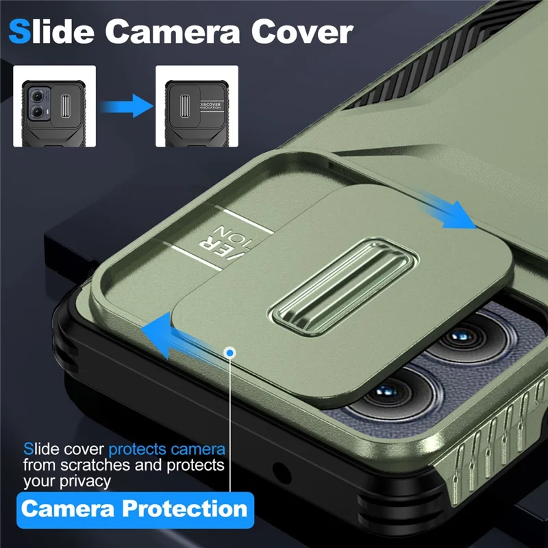 For Motorola Edge (2024) 5G Case Camshield TPU+PC Phone Cover Non-Slip Side Edge - Green