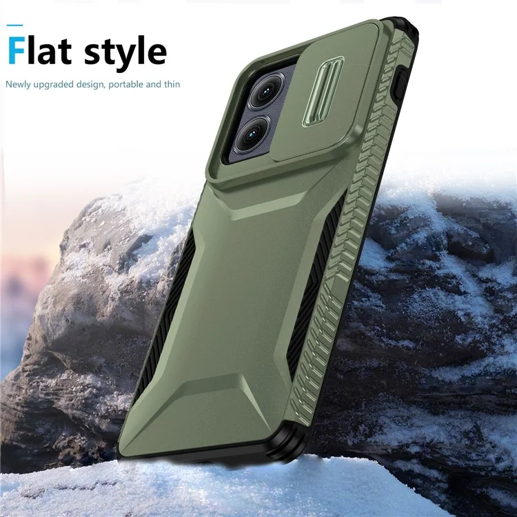For Motorola Edge (2024) 5G Case Camshield TPU+PC Phone Cover Non-Slip Side Edge - Green
