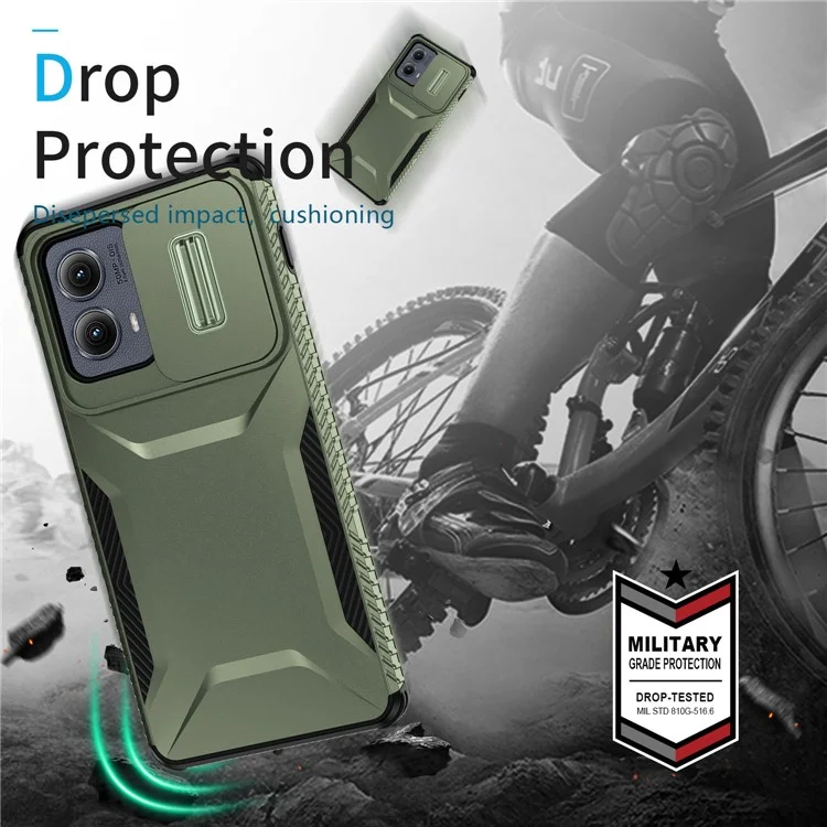 For Motorola Edge (2024) 5G Case Camshield TPU+PC Phone Cover Non-Slip Side Edge - Green